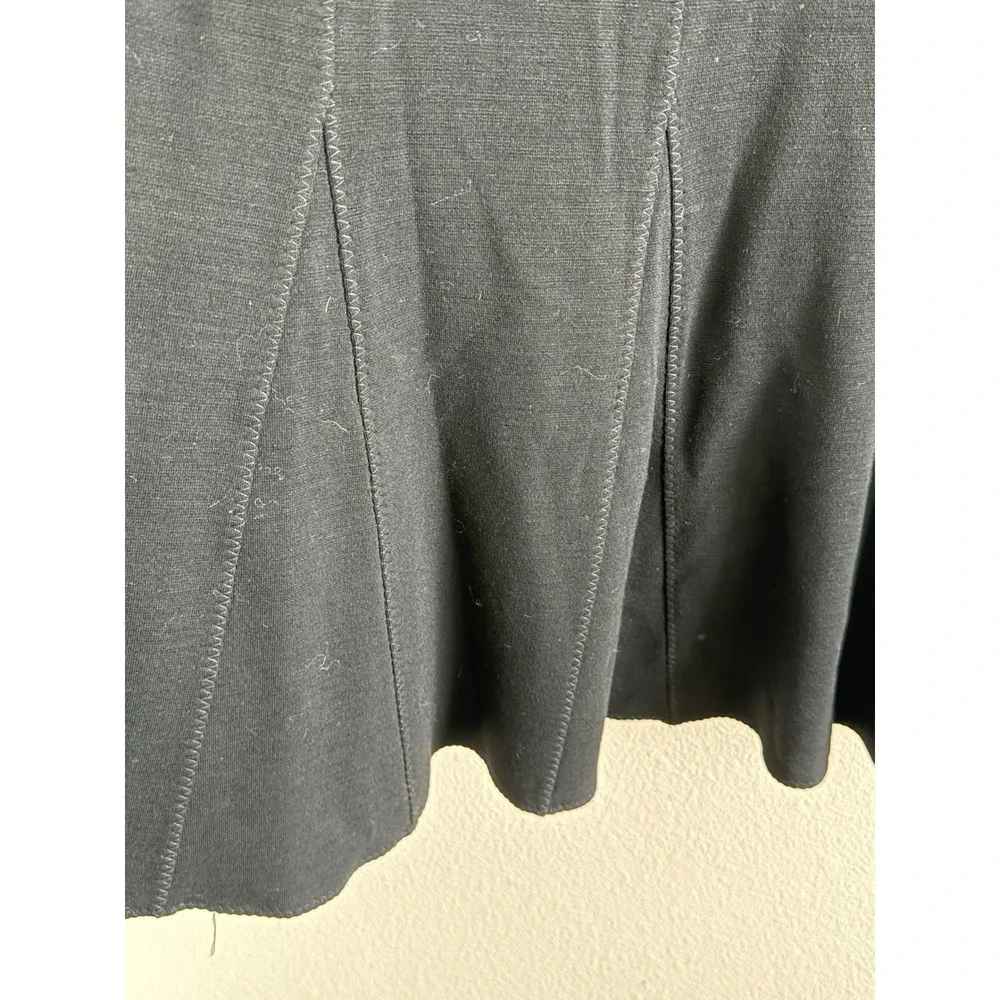 Eileen Fisher Black Italian Fabric Paneled Flare Midi Skirt‎ Womens Small S